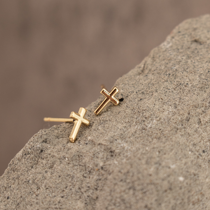 Earrings - Simple Cross Studs