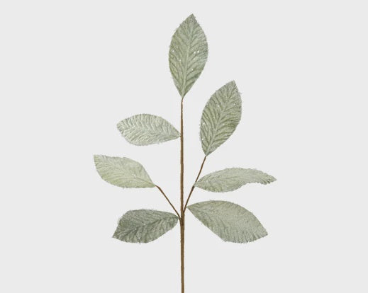 Frosted Green Leaf Spray