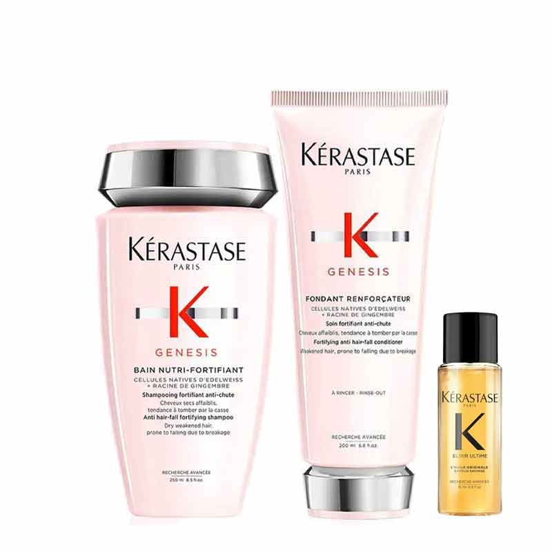 Kérastase Genesis Nutri Anti Hair Fall Fortifying Shampoo & Conditioner Duo with FREE Elixir Ultime Oil