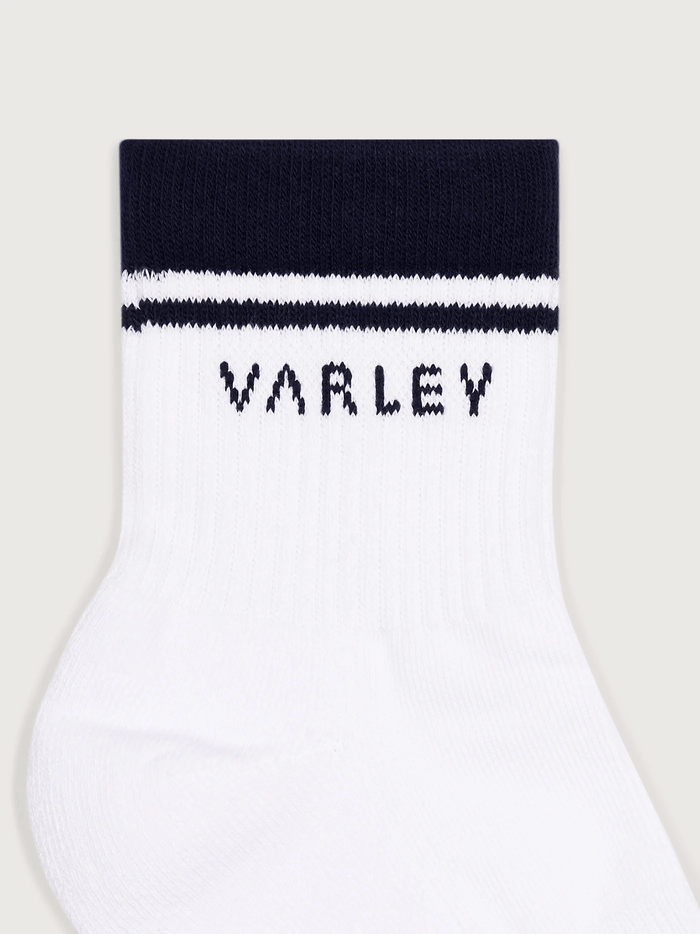 Lenni Half Crew Sock in White / Blue Nights
