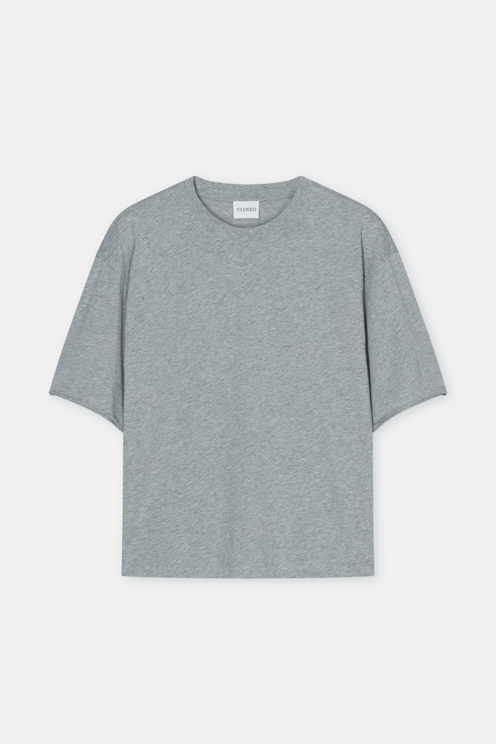 Relaxed T-Shirt Made of Organic Cotton in Light Grey Melange