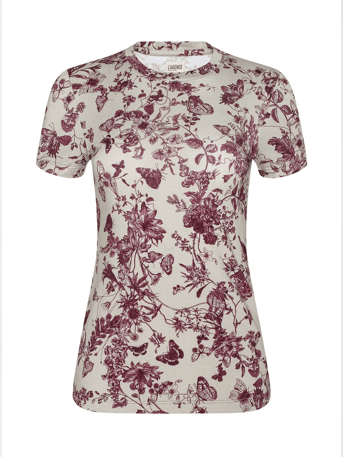 Ressi Fitted Tee in Tan / Truffle Butterfly Toile