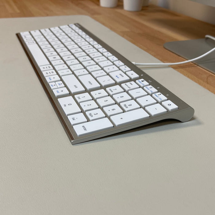 Macally Wired USB Keyboard for Mac - rear view showing connectivity ports