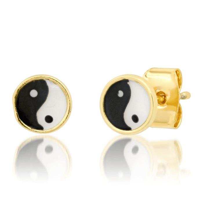Yin Yang Studs in Black / White