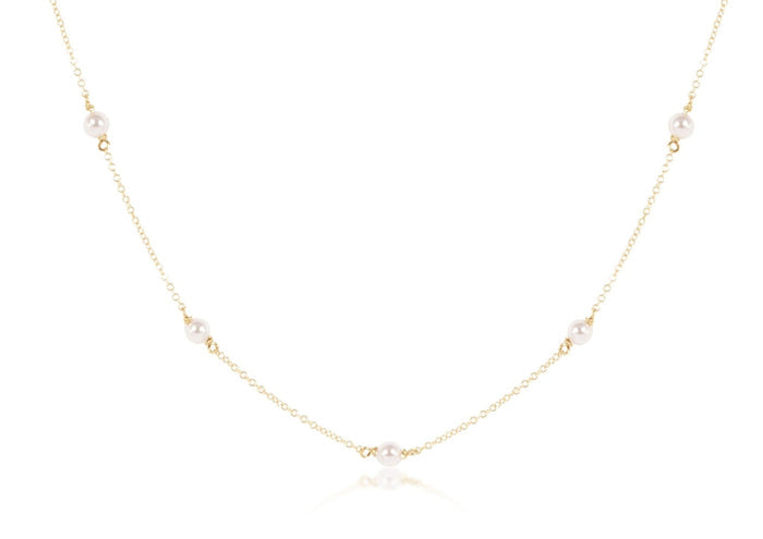 15" Choker Simplicity Chain Gold - Pearl 4mm
