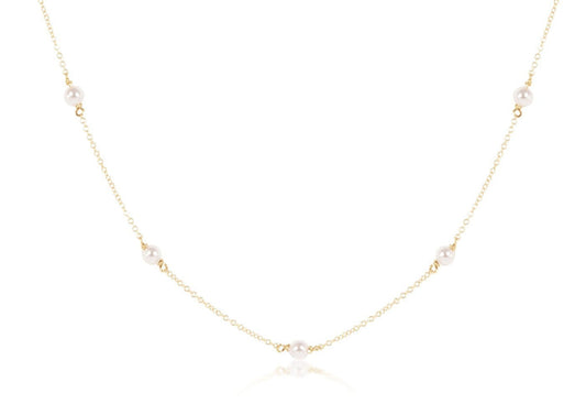 15" Choker Simplicity Chain Gold - Pearl 4mm