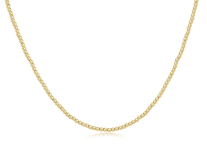 17" Choker Beaded - Classic Gold 2mm