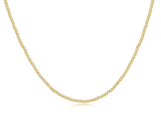 17" Choker Beaded - Classic Gold 2mm
