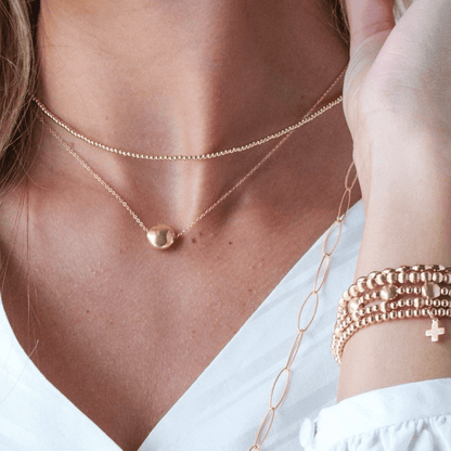 17" Choker Beaded - Classic Gold 2mm