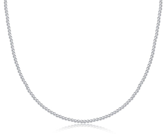 17" Choker Beaded - Classic Sterling 2mm