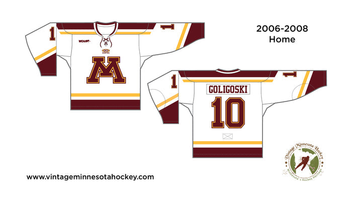 2006-2008 Easton Authentic Game Issued Gophers Home Jersey