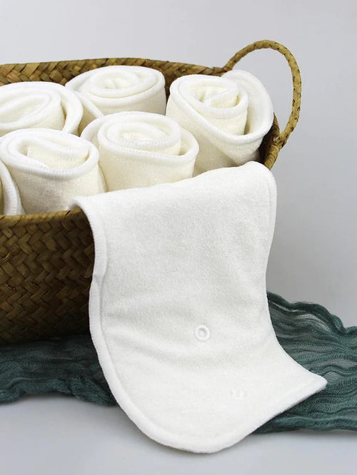 5-Layer Bamboo Cloth Diaper Insert with Snaps - No Microfiber!