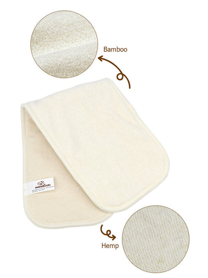 6-Layer Bamboo Hemp Cotton Cloth Diaper Insert NO Snaps- Night Time Solution