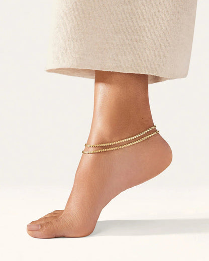 9" Double Amalfi Anklet in Gold