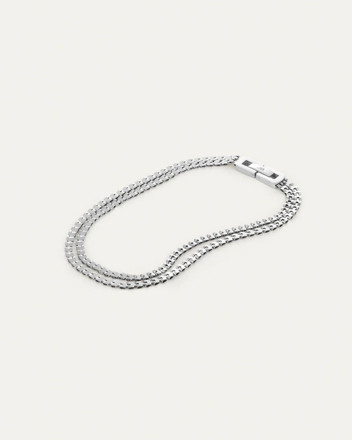 9" Double Amalfi Anklet in Silver