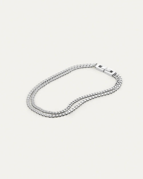 9" Double Amalfi Anklet in Silver