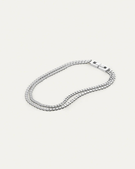 9" Double Amalfi Anklet in Silver