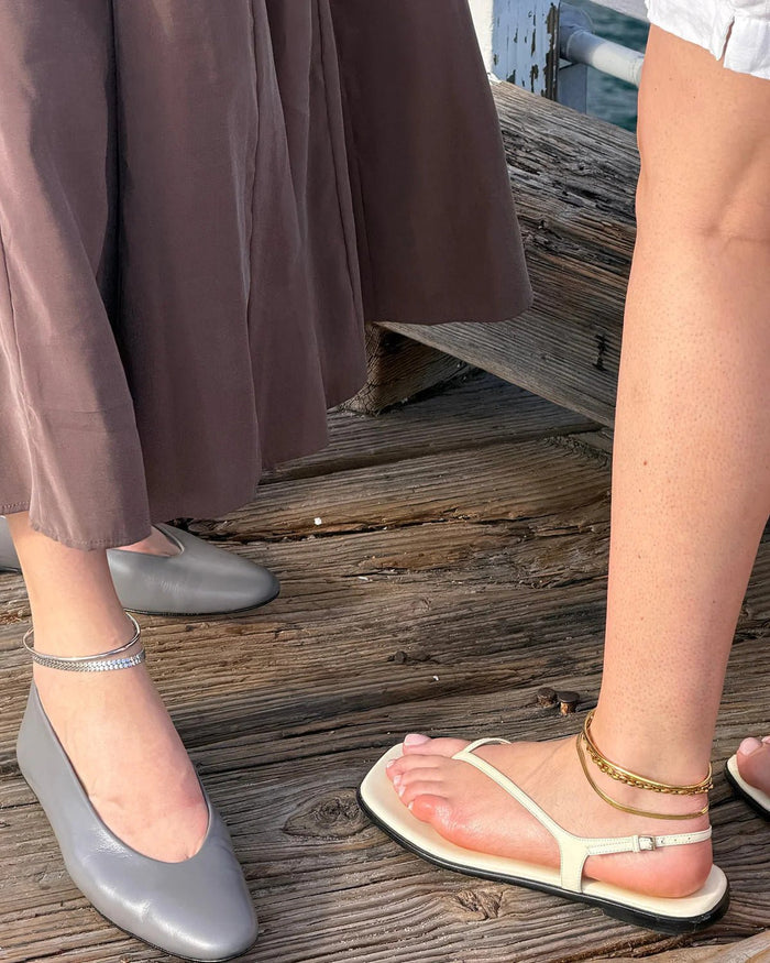 9" Double Amalfi Anklet in Silver
