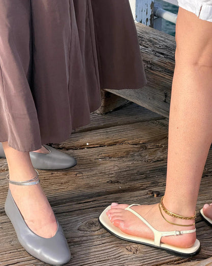 9" Double Amalfi Anklet in Silver