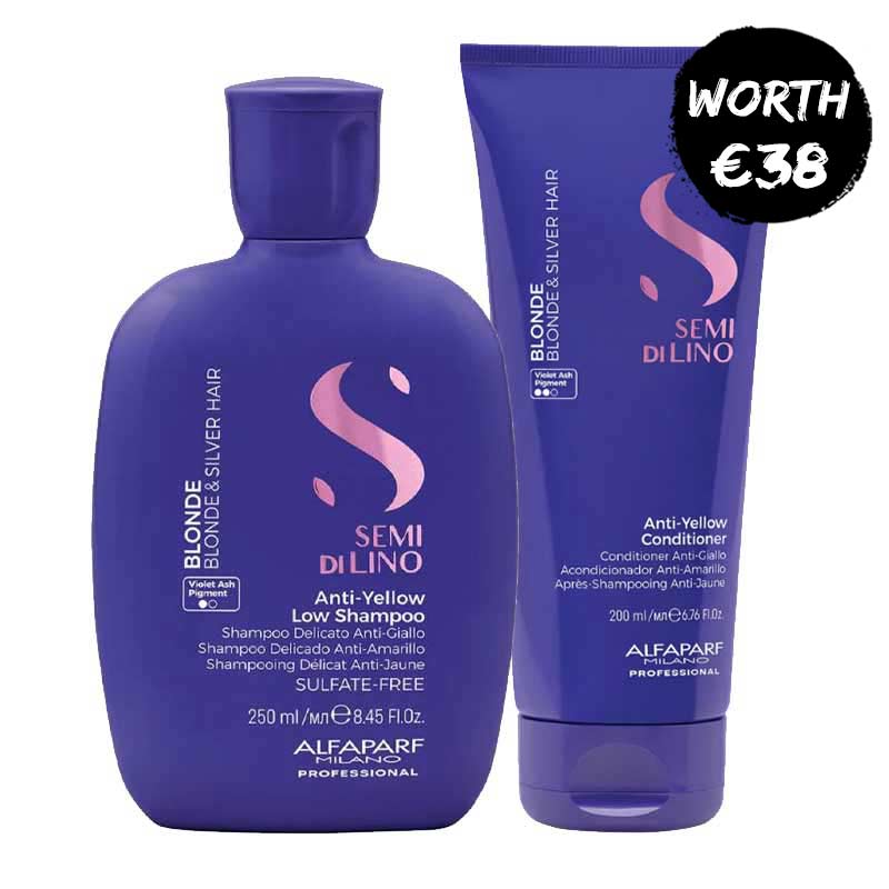 Alfaparf Semi Di Lino Blonde Anti-Yellow Shampoo & Conditioner Duo
