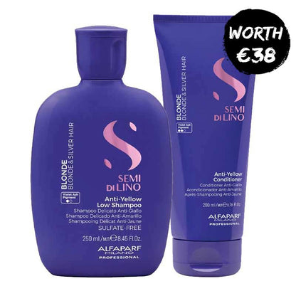 Alfaparf Semi Di Lino Blonde Anti-Yellow Shampoo & Conditioner Duo