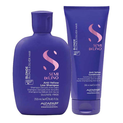 Alfaparf Semi Di Lino Blonde Anti-Yellow Shampoo & Conditioner Duo