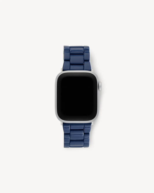 Apple Watch Band in French Navy (Silver Hardware)
