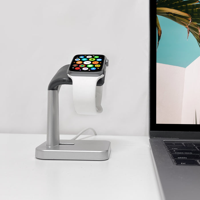 Macally Apple Watch Charger Dock - rear view showing connectivity ports