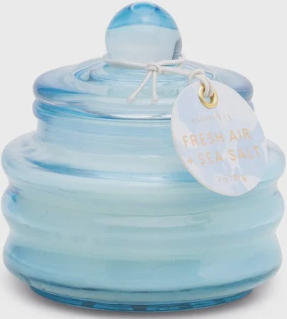 Blue Glass Candle - Fresh Air & Sea Salt