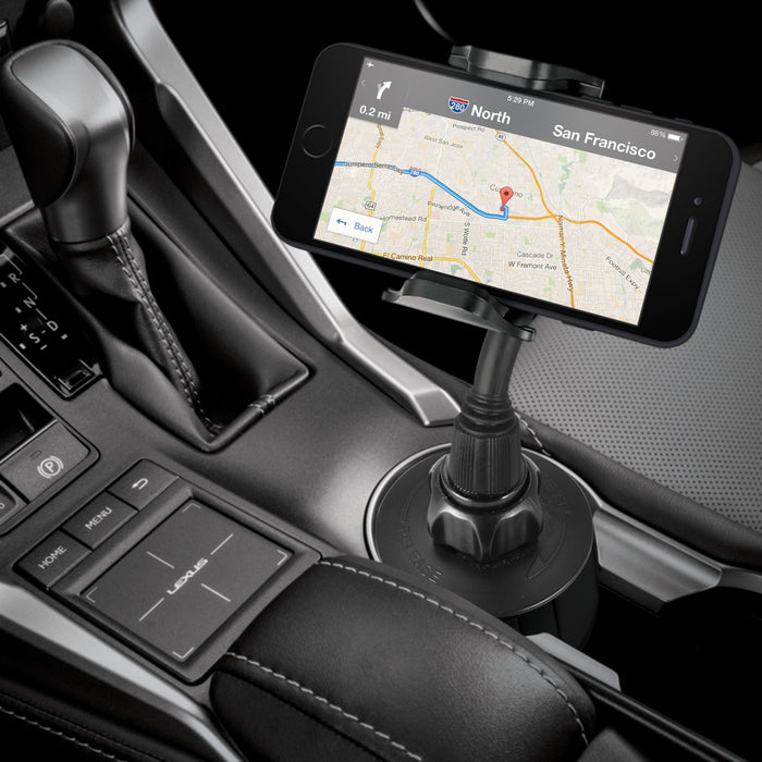 Macally Cell Phone Holder for Car - rear view showing connectivity ports