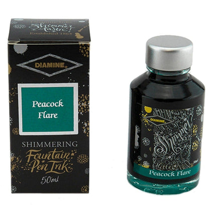 Diamine, Tintenprobe, Shimmering, Peacock Flare, 5ml