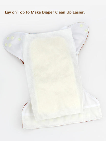 Disposable Bamboo Diaper Liners for Cloth Diapers - 100 Sheets per Roll