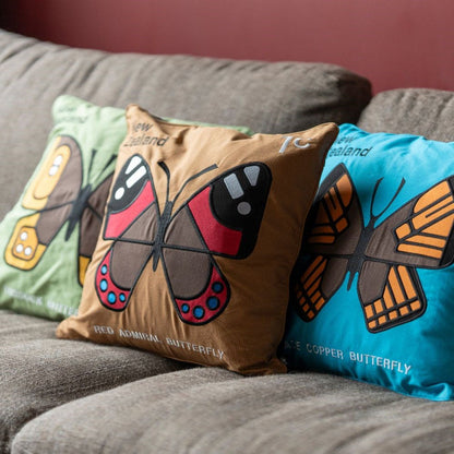 Enid Hunter - Cushion Cover - Tussock Butterfly