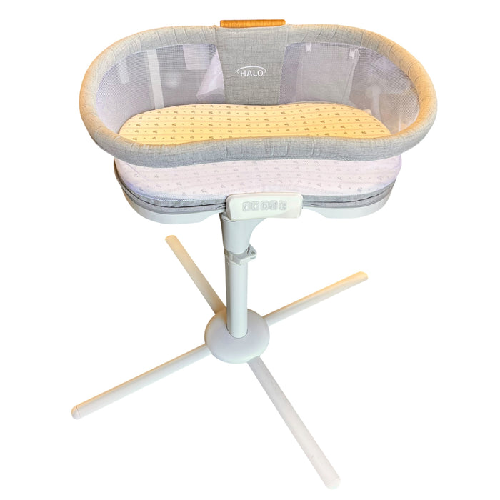 Halo LUXE with Wood accents| Bedside Bassinet w/ the prettiest sheet!!