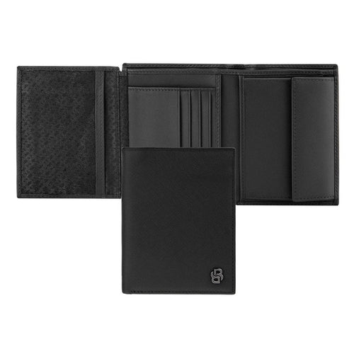 HUGO BOSS Brieftasche Double B Saffiano, Klappe, gunmetal