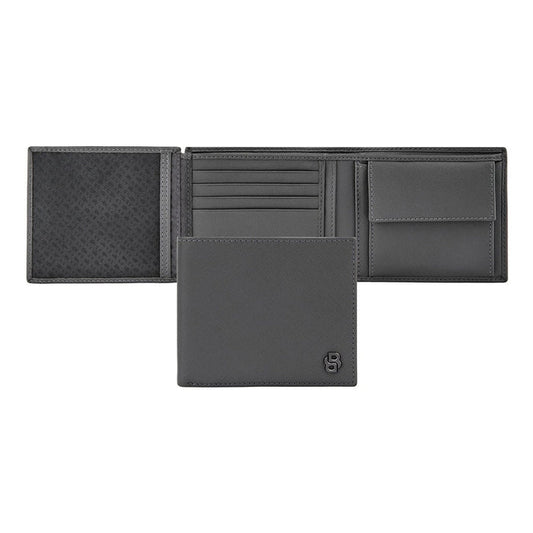 HUGO BOSS Brieftasche Double B Saffiano, Klappe, gunmetal