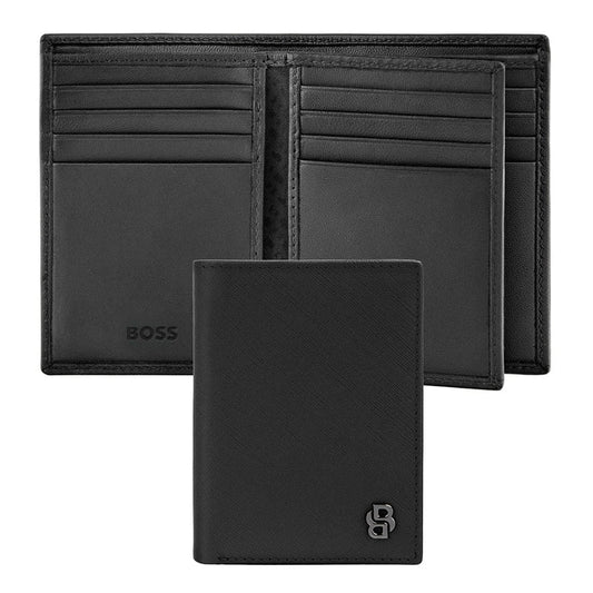 HUGO BOSS Kartenetui Double B Saffiano, Umschlag, gunmetal
