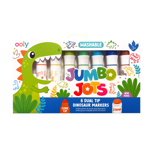 Jumbo Jots Dual Tip Stamp Markers - Dinosaur - Set of 8