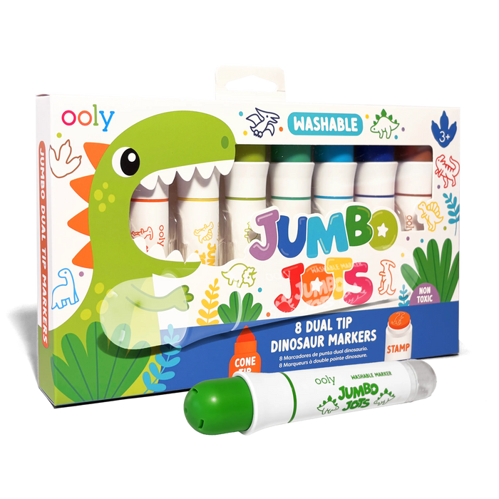 Jumbo Jots Dual Tip Stamp Markers - Dinosaur - Set of 8