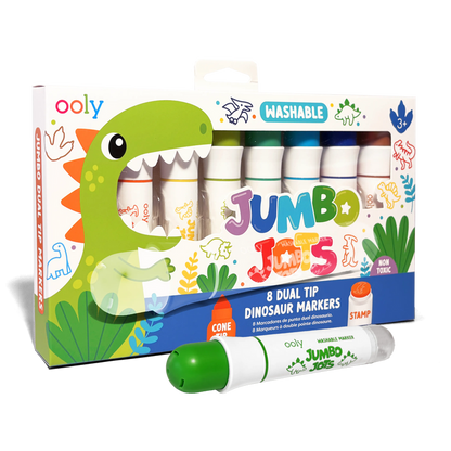 Jumbo Jots Dual Tip Stamp Markers - Dinosaur - Set of 8