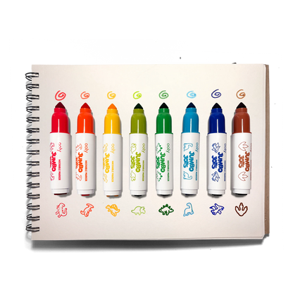 Jumbo Jots Dual Tip Stamp Markers - Dinosaur - Set of 8