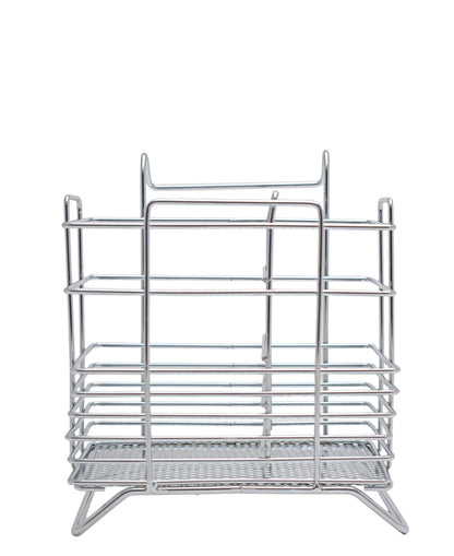 Kitchen Life Chrome Cutlery Holder - Silver
