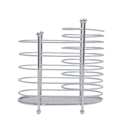 Kitchen Life Chrome Swirl Cutlery Holder - Silver