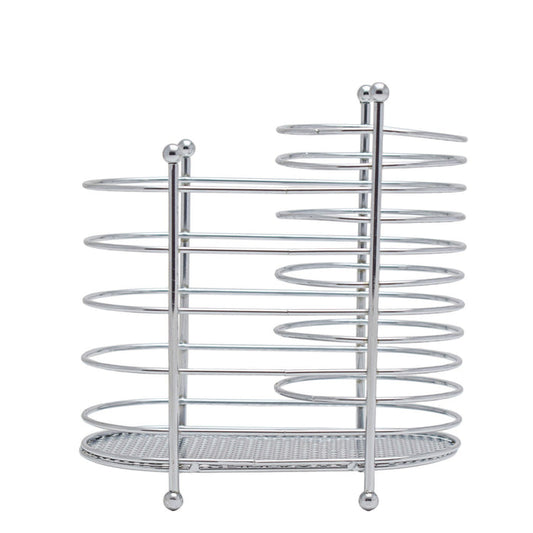 Kitchen Life Chrome Swirl Cutlery Holder - Silver