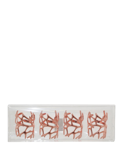 Kitchen Life Coral Napkin Holder Set Of 4 - Rose Gold