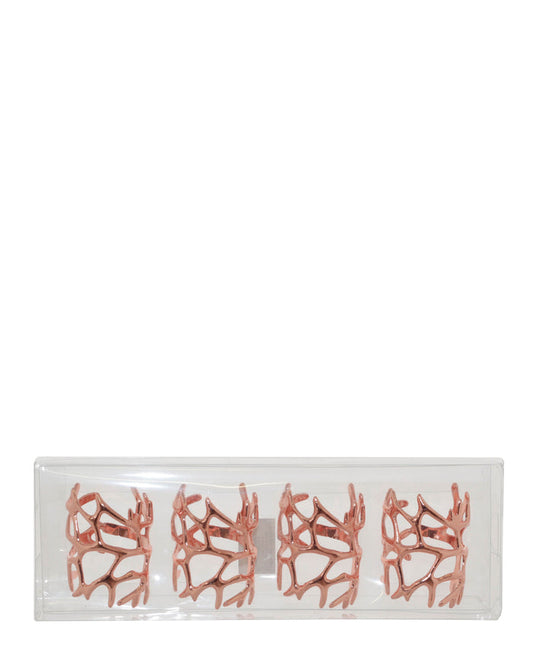 Kitchen Life Coral Napkin Holder Set Of 4 - Rose Gold