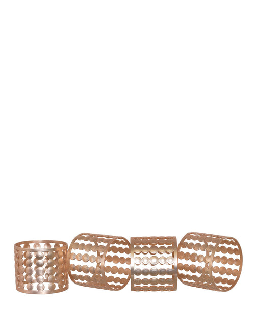 Kitchen Life Ring Napkin Holder Set Of 4 - Rose Gold
