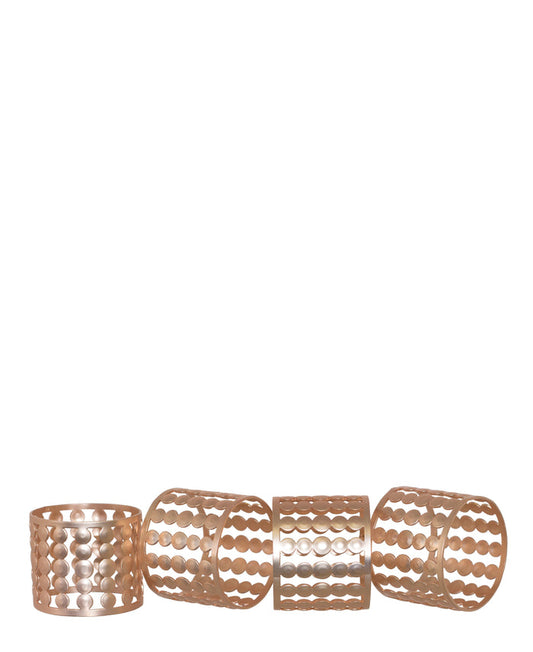 Kitchen Life Ring Napkin Holder Set Of 4 - Rose Gold