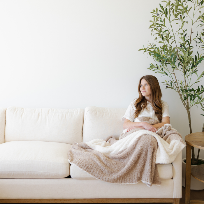 Tan Stripe Throw