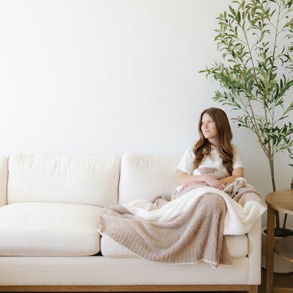 Tan Stripe Throw